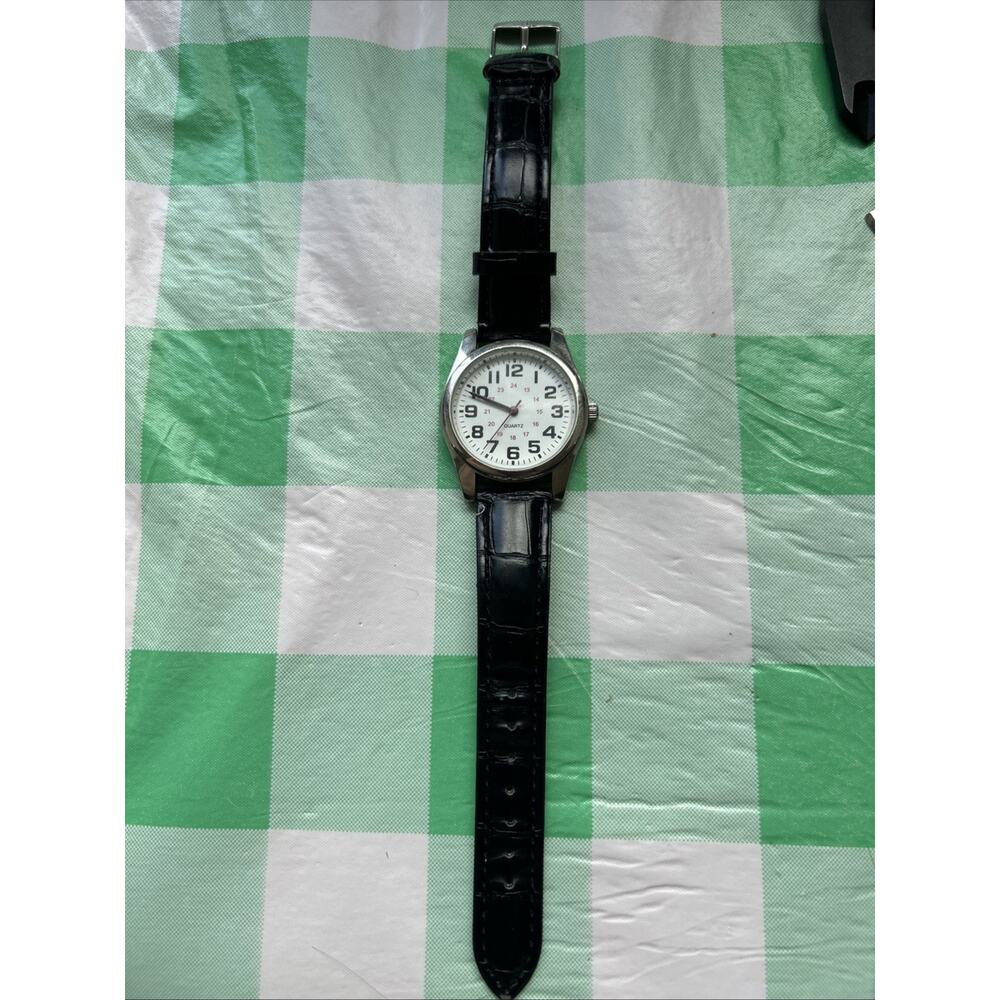 Accutime Silver Tone Easy Read Military Time Women’s Quartz Watch - Picture 2 of 8
